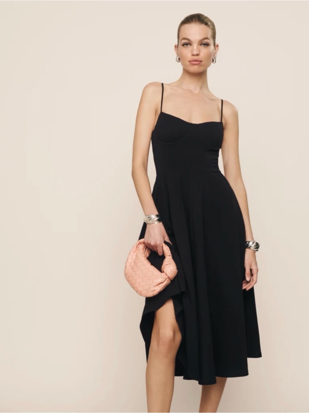 Reformation Serene Knit Organic Cotton Blend Midi Dress  M